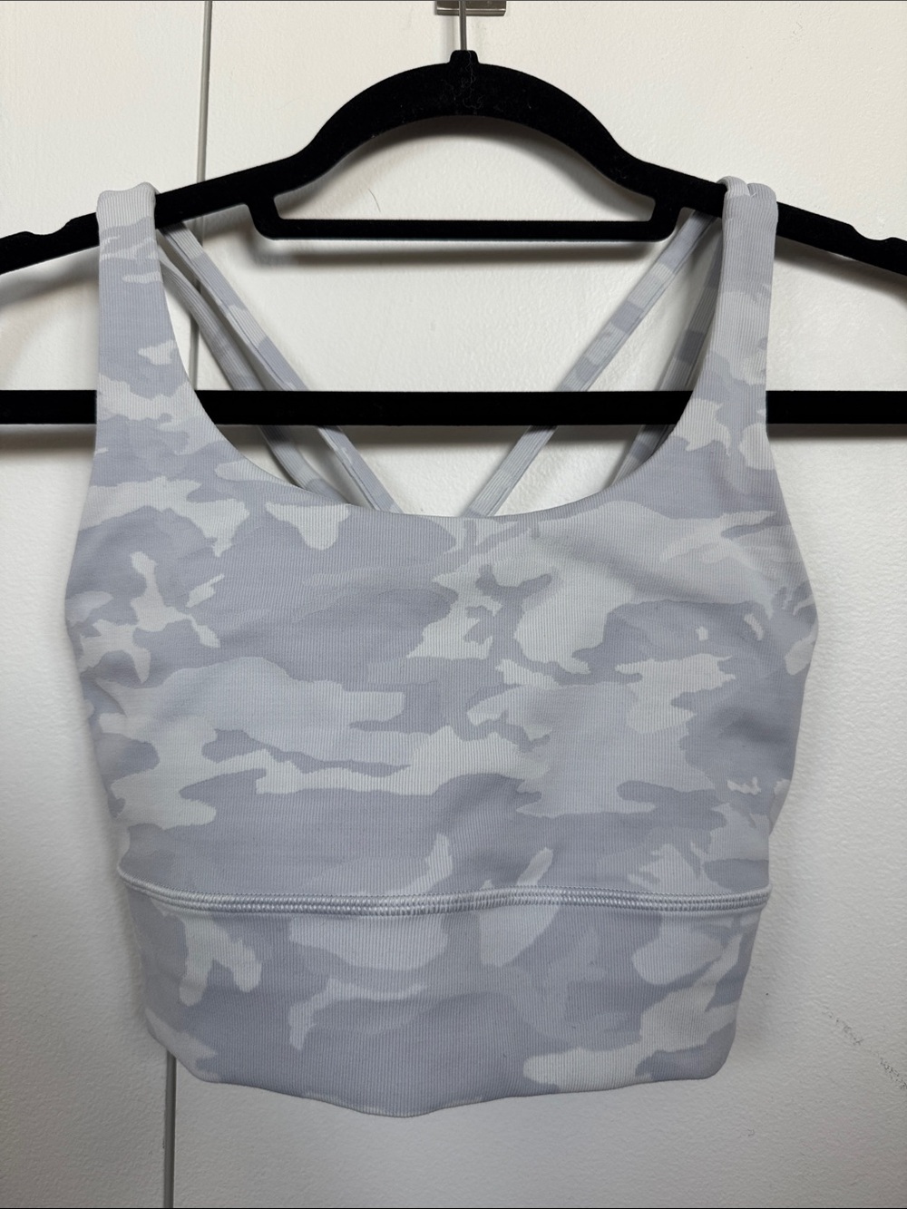 Lululemon Camo Print Longline Sports Bra - Light Gray